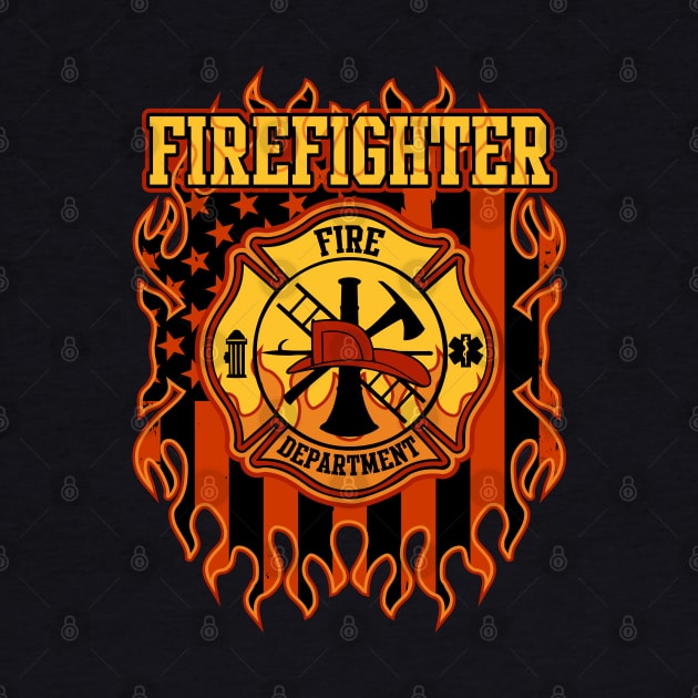 Fire Department Fire Badge and Flag by RadStar